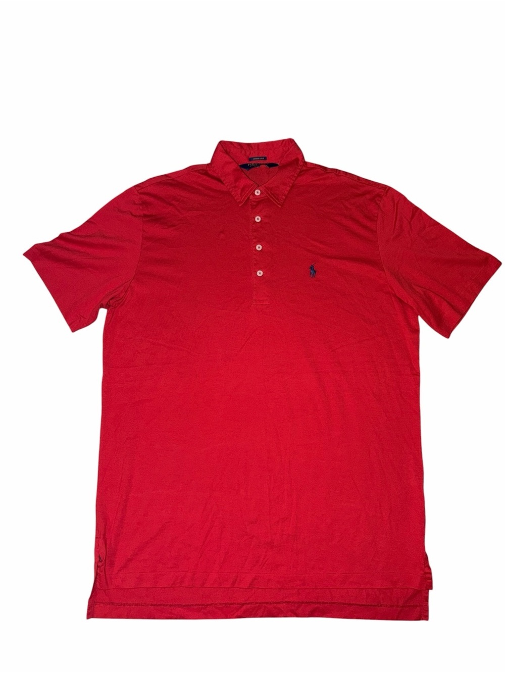 NWOT Polo Golf Ralph Lauren Men’s Golf Shirt Red Navy Large Pima Cotton - Picture 1 of 5